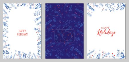 Illustration for Illustration of wintertime for Merry Christmas and Happy New Year seasonal greetings holiday background - Royalty Free Image