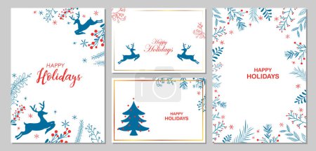illustration of wintertime for Merry Christmas and Happy New Year seasonal greetings holiday background
