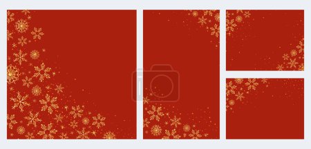 Téléchargez les illustrations : Illustration de flocons de neige de l'hiver pour Joyeux Noël et bonne année salutations saisonnières fond de vacances - en licence libre de droit