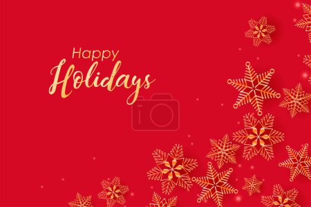 Illustration for Illustration of snowflakes of wintertime for Merry Christmas and Happy New Year seasonal greetings holiday background - Royalty Free Image