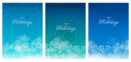 Téléchargez les photos : Illustration de flocons de neige de l'hiver pour Joyeux Noël et bonne année salutations saisonnières fond de vacances - en image libre de droit