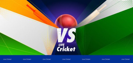 Illustration for Illustration of competition versus cricket championship sports background - Royalty Free Image