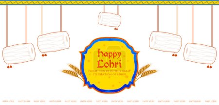 Téléchargez les illustrations : Illustration de Happy Lohri fond de vacances pour le festival Punjabi - en licence libre de droit