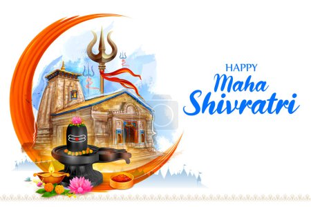 Illustration for Illustration of Lord Shiva Linga, Indian God of Hindu for Maha Shivratri festival of India - Royalty Free Image