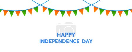 Illustration for Illustration of abstract tricolor banner with Indian flag for 15th August Happy Independence Day of India - Royalty Free Image