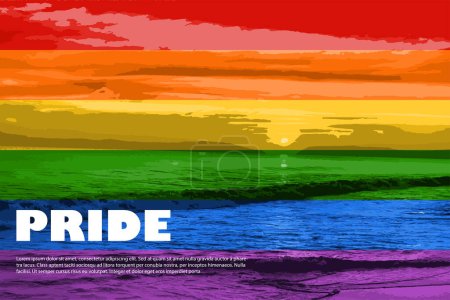 Ilustración de Ilustración de fondo de color arco iris que muestra el apoyo LGBT para Lesbianas, Gays, Bisexuales y Transgénero comunidad - Imagen libre de derechos