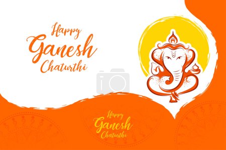 Ilustración de Ilustración del fondo del señor Ganpati para el festival de Ganesh Chaturthi de la India - Imagen libre de derechos