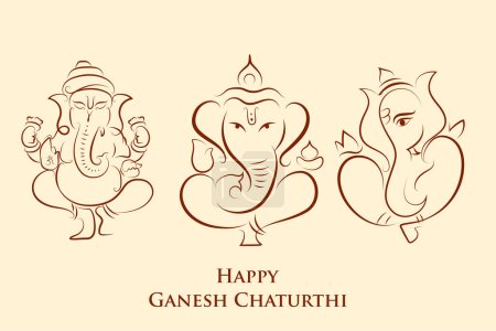 Téléchargez les photos : Illustration du fond de Lord Ganpati pour le festival Ganesh Chaturthi de l'Inde - en image libre de droit