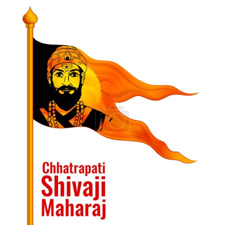 Ilustración de Ilustración de Chhatrapati Shivaji Maharaj, el gran guerrero de Maratha de Maharashtra India - Imagen libre de derechos