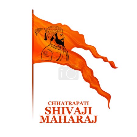 Illustration for Illustration of Chhatrapati Shivaji Maharaj, the great warrior of Maratha from Maharashtra India - Royalty Free Image