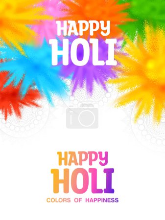Ilustración de Ilustración del diseño colorido abstracto de la tarjeta de fondo de Happy Holi para los saludos de la celebración del festival de color de la India - Imagen libre de derechos