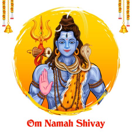 Ilustración de Ilustración de Señor Shiva, Dios indio del hindú para el festival de Maha Shivratri de la India - Imagen libre de derechos