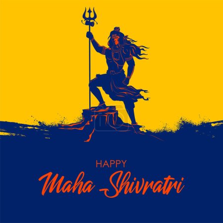 ilustración de Señor Shiva, Dios indio del hindú para el festival de Maha Shivratri de la India