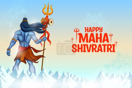 Téléchargez les illustrations : Illustration du Seigneur Shiva, Dieu indien de l'hindouisme pour Maha Shivratri festival de l'Inde - en licence libre de droit
