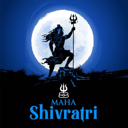 Ilustración de Ilustración de Señor Shiva, Dios indio del hindú para el festival de Maha Shivratri de la India - Imagen libre de derechos