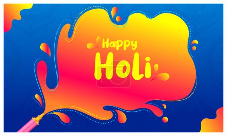 illustration of abstract colorful splash for Happy Holi background card design for color festival of India celebration greetings for promotion and advertisement banner