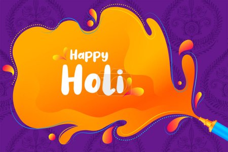 ilustración del chapoteo colorido abstracto para el diseño feliz de la tarjeta de fondo de Holi para los saludos de la celebración del festival de color de la India para la promoción y la bandera del anuncio