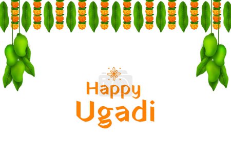 ilustración del fondo tradicional de la fiesta del festival para el día de Año Nuevo para los estados de Andhra Pradesh, Telangana, y Karnataka en la India