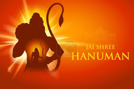 Illustration for Illustration of Lord Hanuman for Hanuman Jayanti Janmotsav celebration background for religious holiday of India - Royalty Free Image