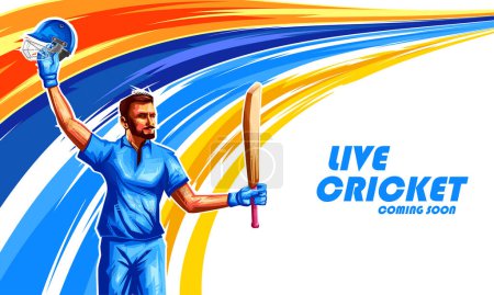 Ilustración de Ilustración del jugador de bateador jugando al campeonato de cricket en el fondo deportivo - Imagen libre de derechos