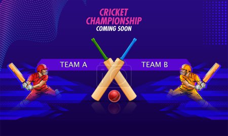Ilustración de Ilustración del jugador de bateador jugando al campeonato de cricket en el fondo deportivo - Imagen libre de derechos