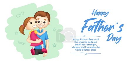 Ilustración de Ilustración del padre que da paseo de vuelta del cerdito del niño en el día del padre - Imagen libre de derechos