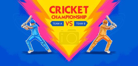 illustration of batsman playing cricket championship sports 2024