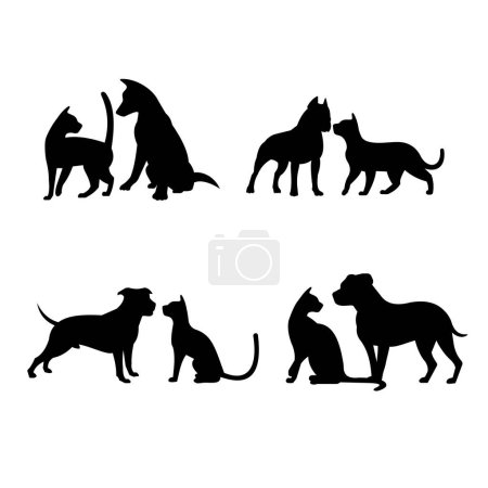 Photo for Cat and dog silhouettes vector illustration - Royalty Free Image