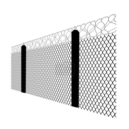 Photo for Prison fence with barbed wire - Royalty Free Image