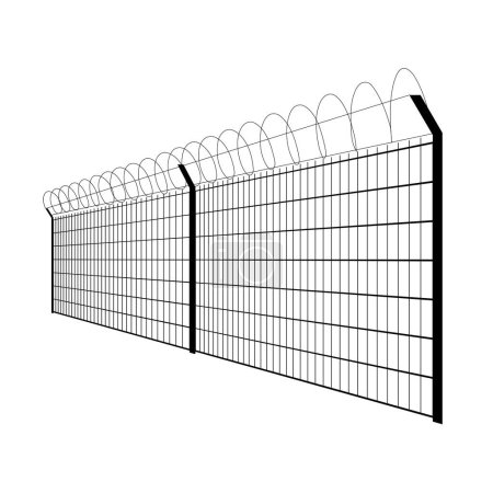 Photo for Prison fence with barbed wire - Royalty Free Image