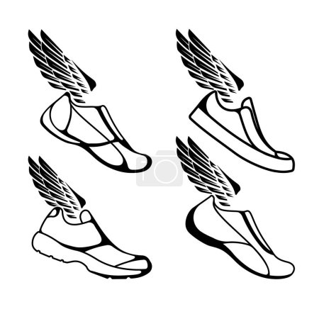 Photo for Sports shoes icon with wings - Royalty Free Image