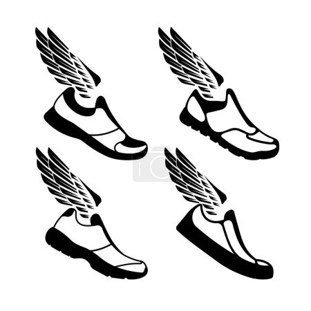 Photo for Sports shoes icon with wings - Royalty Free Image