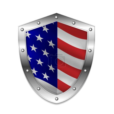Photo for USA flag on shield vector illustration - Royalty Free Image