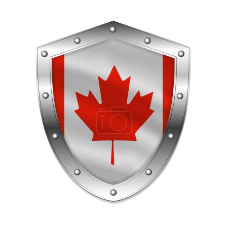 Photo for Canada flag on shield vector illustration - Royalty Free Image