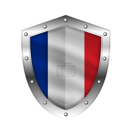 Photo for France flag on shield vector illustration - Royalty Free Image