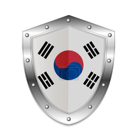 Photo for Korea flag on shield vector illustration - Royalty Free Image