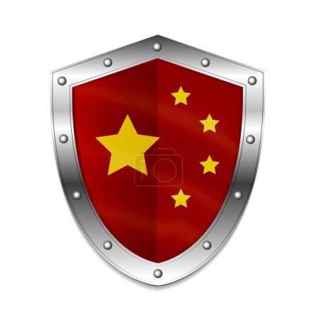 Photo for China flag on shield vector illustration - Royalty Free Image