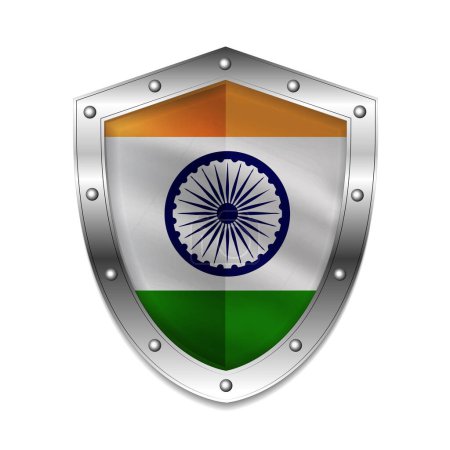 Photo for Indian flag on shield vector illustration - Royalty Free Image