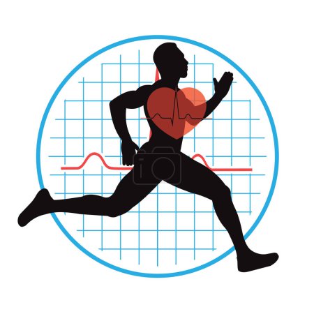 Photo for Cardio icon running man vector illustration - Royalty Free Image