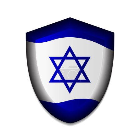Photo for Israel flag on shield vector illustration - Royalty Free Image