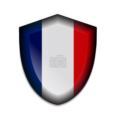 Photo for France  flag on shield vector illustration - Royalty Free Image