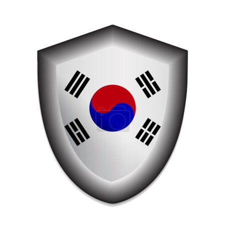 Photo for Korea flag on shield vector illustration - Royalty Free Image