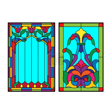 Photo for Gothic windows. Vintage frames. Church stained-glass windows - Royalty Free Image