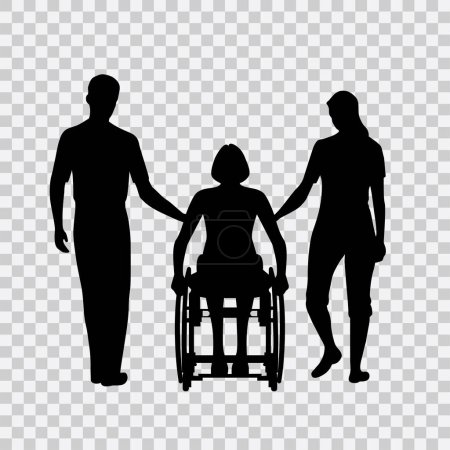 Photo for Man in a wheelchair on transparent vector illustration - Royalty Free Image