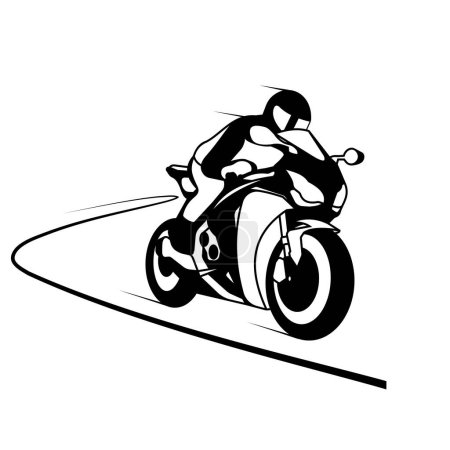 Photo for Motorcycle racer silhouette vector illustration - Royalty Free Image