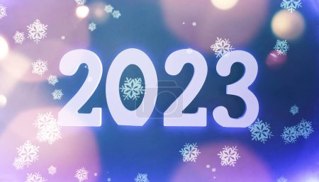 Photo for 2023 New Year Celebration Blurred lights in the background. - Royalty Free Image