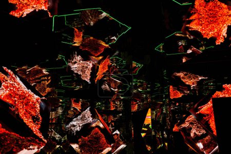 Foto de Julio 2023 Praga, Chequia. Museo interactivo de galaxias de arte digital de neón. Disfrutando de la exposición. Realidad virtual, concepto colorido abstracto. Foto de alta calidad - Imagen libre de derechos