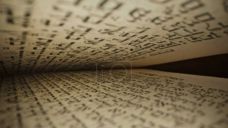 Photo for Hebrew Bible. Exploring sacred jewish heritage scriptures. Revered texts in macro. Holy pages, old religious Torah book. High quality - Royalty Free Image