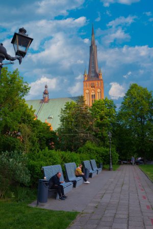 Photo for 14.05.2022 : Cathedral of St James the Apostle, church was established in 1187, 110 m high tower. Szczecin, Poland - Royalty Free Image
