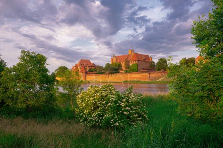 Photo for 2022-06-12. beautiful view of castle of the Teutonic Knights Order in Malbork, Poland, is the largest castle in the world. Malbork Poland - Royalty Free Image